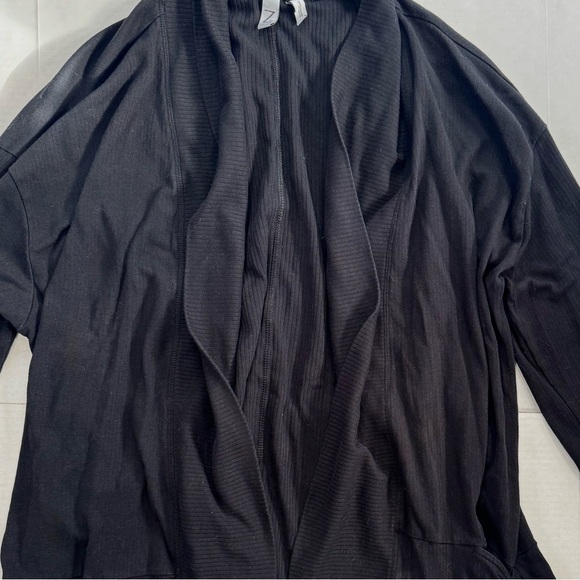 Zella ribbed slouchy open cardigan sweater with pockets - Picture 2 of 5